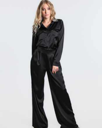 CAMICIA CROPPED SATINATA