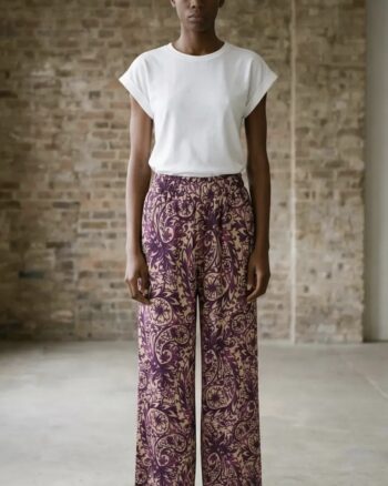Pantaloni casual a stampa barocca