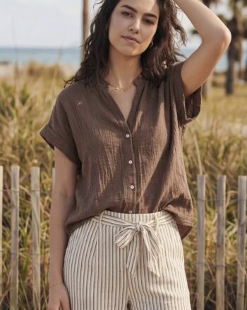 Blusa marrone texture leggera